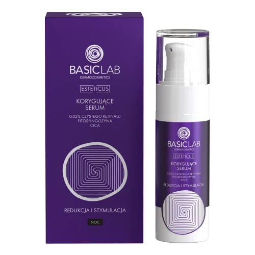 BasicLab Esteticus Korygujące serum z retinalem 0,05%, fitosfingozyną i CICA – redukcja i stymulacja 30 ml